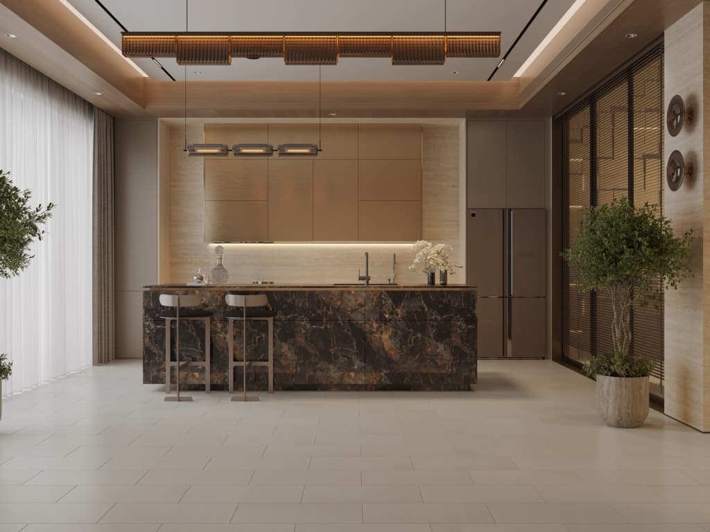 Ламинат Бежевый травертин (Travertine Beige) LF402-11
