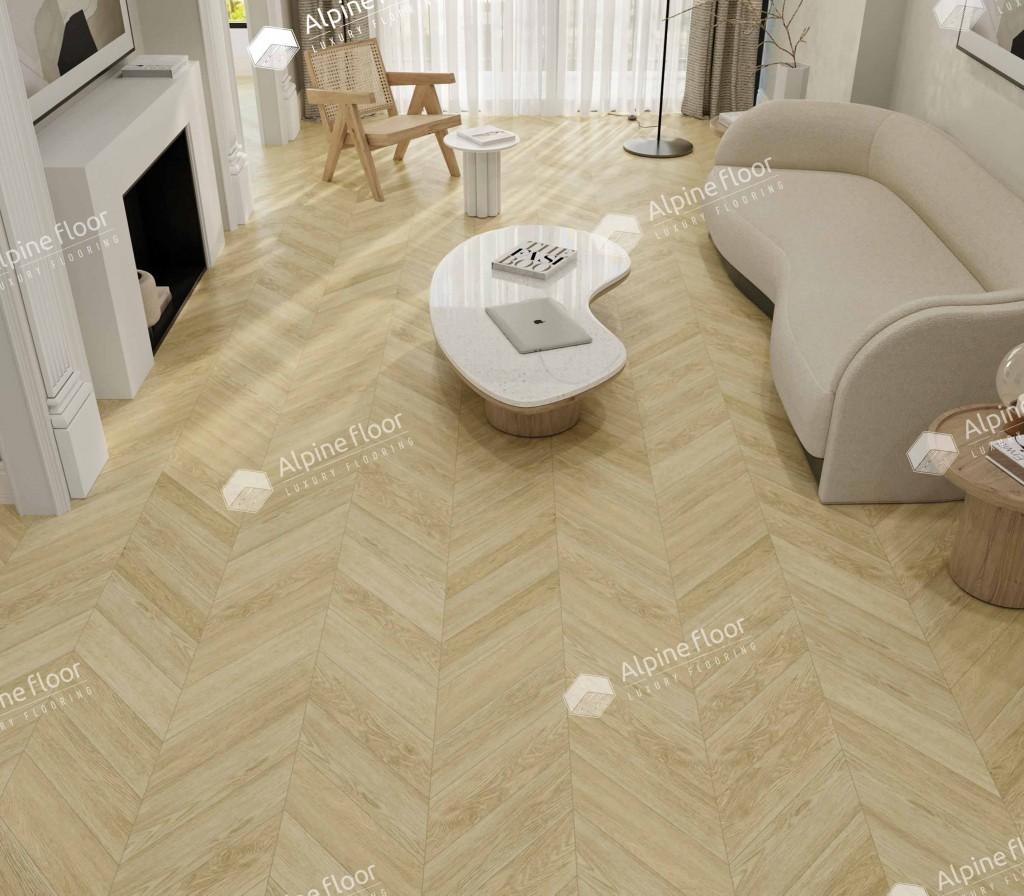 LVT плитка  Дуб Ваниль Селект Chevron ECO 20-2