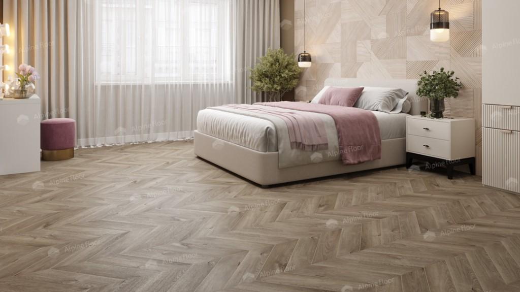 LVT плитка  Дуб Натуральный Отбеленный Chevron ECO 20-3