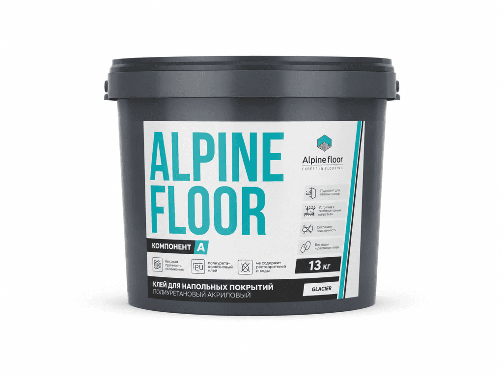Клей Однокомпонентный акриловый клей Alpine Floor Акрил Фикс Про 13кг